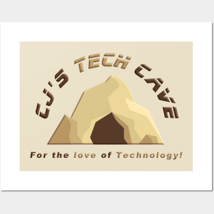 CJ's Tech Cave - Beige Posters and Art